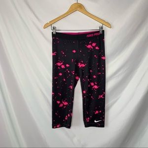 Nike Pro Dri-Fit Paint Splatter Grey/Black Capri M